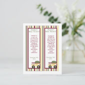 2建築ゾーン赤ちゃんシャワーブックマーク インビテーションポストカード (スタンド正面)