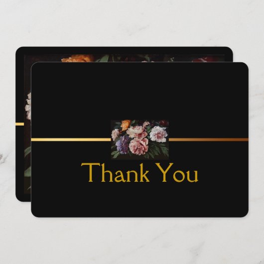 2悔やみや弔慰を絵を描いているシャクヤクは平らなカード感謝していしています サンキューカード (正面/裏面)