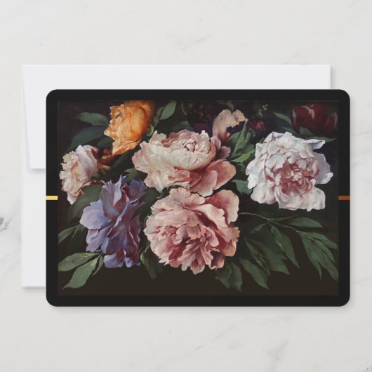 2悔やみや弔慰を絵を描いているシャクヤクは平らなカード感謝していしています サンキューカード (裏面)