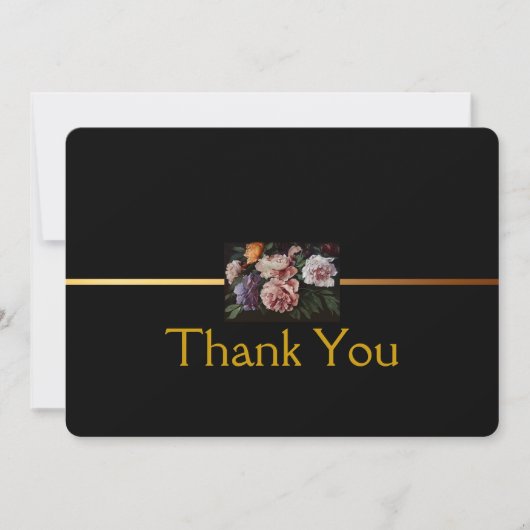 2悔やみや弔慰を絵を描いているシャクヤクは平らなカード感謝していしています サンキューカード (正面)