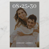 2手頃モダン枚の写真の結婚式の日付を保存 チラシ (正面)