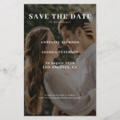 2手頃モダン枚の写真の結婚式の日付を保存 チラシ (裏面)