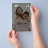 2手頃モダン枚の写真の結婚式の日付を保存 チラシ (ハンドル)