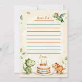 2才の恐竜タイムカプセル メッセージカード  招待状 (正面)