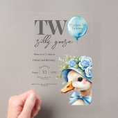 2才の誕生日お祝い「Two Silly Goose Boy」 アクリル招待状 (インサイチュ (ポータブル))