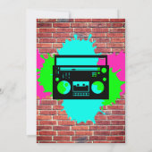 2才 誕生日 クールなグラフィティ90年代スタイル 招待状 (裏面)