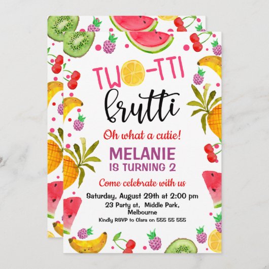 2数々の回目の誕生日 招待状 (正面/裏面)