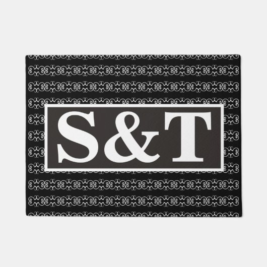 2文字のモノグラム ドアマット (正面)