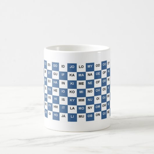 2文字の単語の青と白のIntrl.バージョン コーヒーマグカップ (中央)