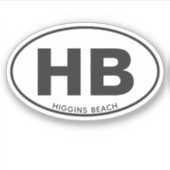 2文字ビーチ楕円 シール (正面)