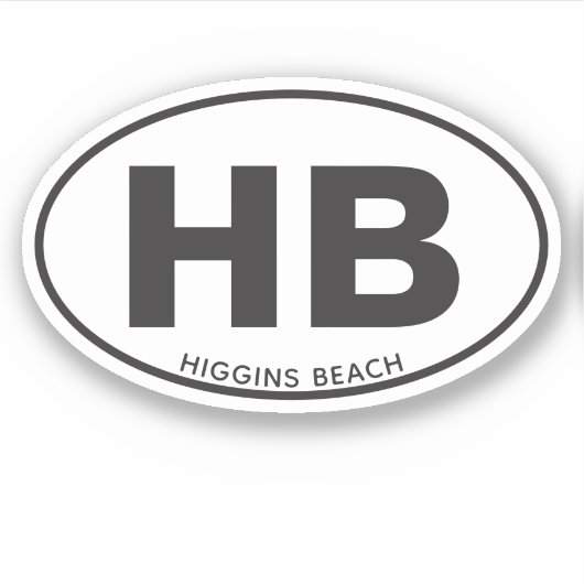 2文字ビーチ楕円 シール (正面)