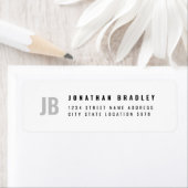 2文字モノグラムシンプルタイポグラフィ住所 ラベル (インサイチュ)