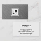 2文字モノグラムホワイトボックスとメタル 名刺 (正面/裏面)