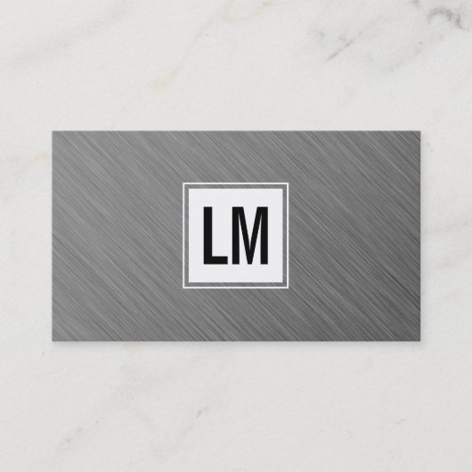 2文字モノグラムホワイトボックスとメタル 名刺 (正面)