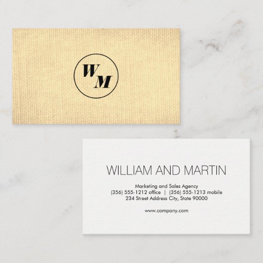 2文字モノグラム企業の/ 名刺 (正面/裏面)