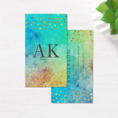 2文字モノグラム緑豊かなヴィンテージと金ゴールド斑点 (デスク)