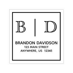 2文字モノグラム自己インキングスタンプ セルフインキングスタンプ