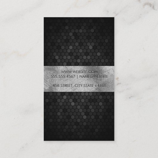 2文字モノグラム |ジオメトリックメタリック 名刺 (裏面)