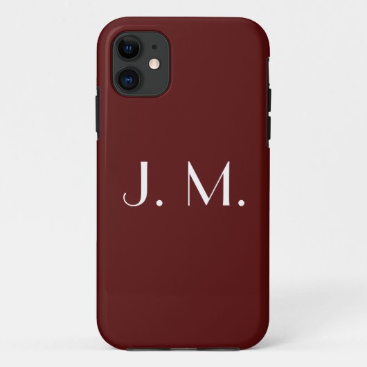 2文字レッドホワイトモノグラムミニマルタイポグラフィ Case-Mate iPhoneケース (裏面)