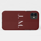 2文字レッドホワイトモノグラムミニマルタイポグラフィ Case-Mate iPhoneケース (裏面(横))