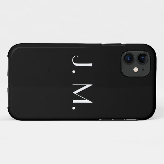 2文字白黒モノグラムミニマルタイポグラフィ Case-Mate iPhoneケース (裏面(横))