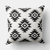 2方向アステカBWシンボルのビッグパターン クッション (裏面)