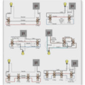 2方向、3方向、4方向のスイッチ図を1つのステッカーに貼る シール (正面)