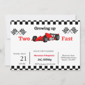 2日に2人の速さで成長するレーシングカーのツインボーイ 招待状 (正面)