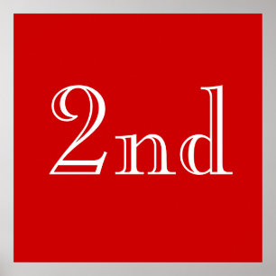 2日カスタムテキスト.レッドホワイト. ポスター