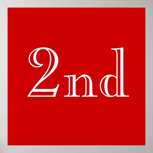 2日カスタムテキスト.レッドホワイト. ポスター (正面)