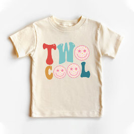 2日クール生スマイル顔ナチュラル トドラーTシャツ