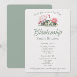 2日ファミリー懇親会トロピカルフラミンゴアートカスタム 招待状