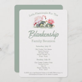 2日ファミリー懇親会トロピカルフラミンゴアートカスタム 招待状