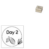 2日目カカオポッド切手 ラバースタンプ (押印)