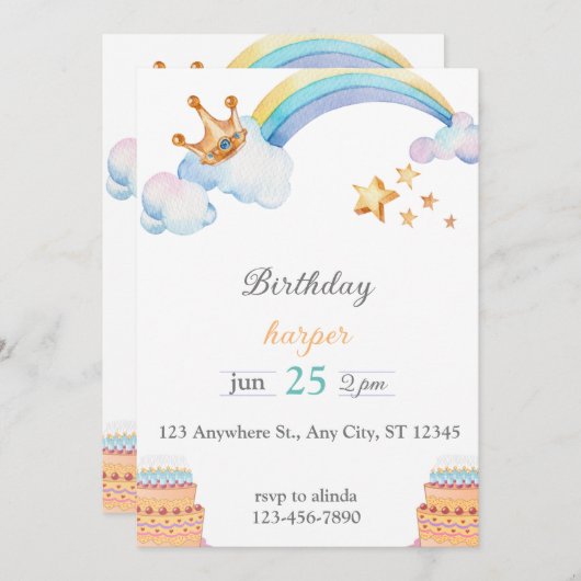 2日間の招待 招待状 (正面/裏面)