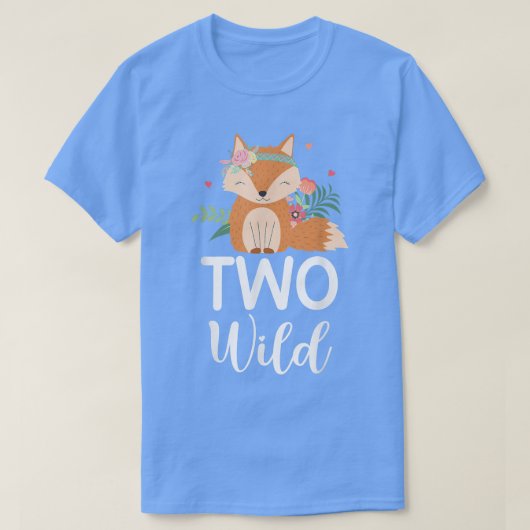 2日2歳の野生のかわいい2歳の誕生日ガール Tシャツ (デザイン正面)