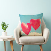 2明るい赤いハート状のバルーン(上に浮かぶ) クッション (椅子)