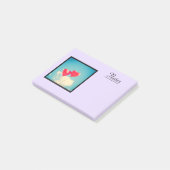 2明るい赤いハート状のバルーン(上に浮かぶ) ポストイット (アングル)