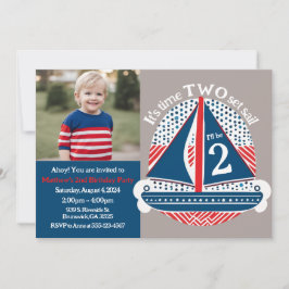 2時航海の間のセールボーイズ2回目の誕生日 招待状