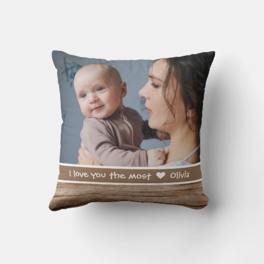 2最高の枚の写真のウッドを愛し素朴続ける クッション (裏面)