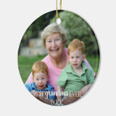 2最高の面2写真クリスマスおばあちゃん セラミックオーナメント (左)