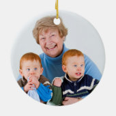 2最高の面2写真クリスマスおばあちゃん セラミックオーナメント (裏面)