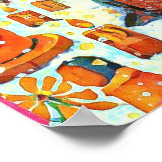 2月うぶな人フォークアートウィンターラブ祈りの言葉ポスター ポスター (角)