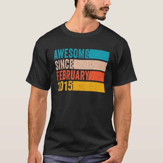 2月から誕生日7素晴らし歳おめでとう Tシャツ (正面)