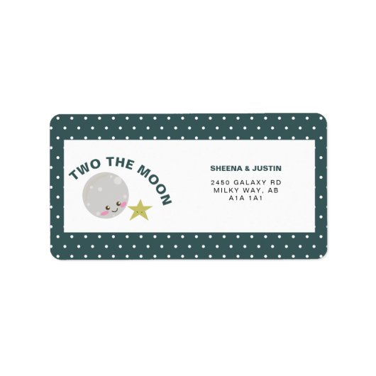 2月かわいい2nd誕生日宇宙銀河系かわいい ラベル (正面)