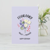 2月かわいらし誕生月花誕生日カード (スタンド正面)