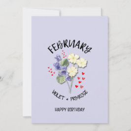 2月かわいらし誕生月花誕生日カード