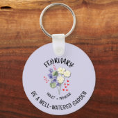 2月かわいらし誕生月花誕生日 キーホルダー (正面)