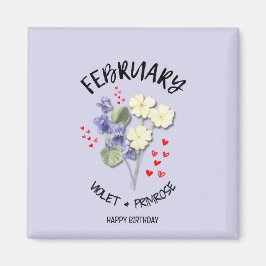 2月かわいらし誕生月花誕生日 マグネット