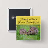 2月が保護ウサギの月ボタンを採用 缶バッジ (正面&裏面)